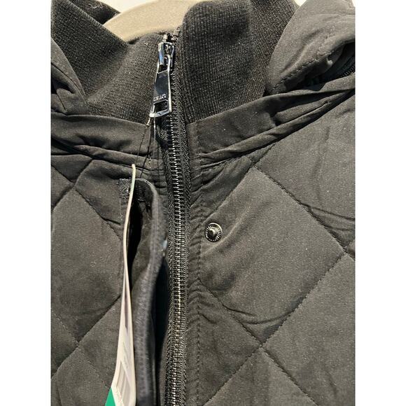 Women's DKNY Black Long Puffer Jacket, Hooded, NWT, XL - Picture 4 of 12